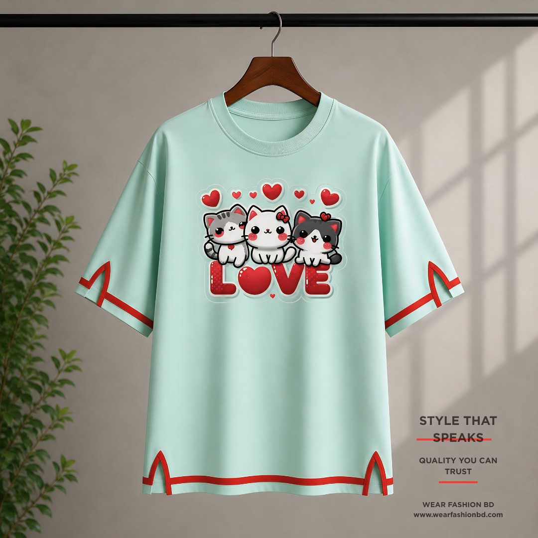 Women’s Three Pandas Love Site Cutting & Sleeve Cutting T-Shirt Unique & Bold!