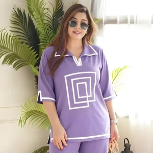 Women Side Cutting Plugget Polo T-Shirt – Purple