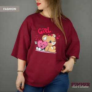 Happy Girl Oversized T-Shirt | Unique & Chic | BOWKNOT GRAYSTAR