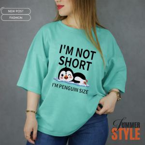I'M Not Short Oversized T-Shirt | Unique & Chic | BOWKNOT GRAYSTAR