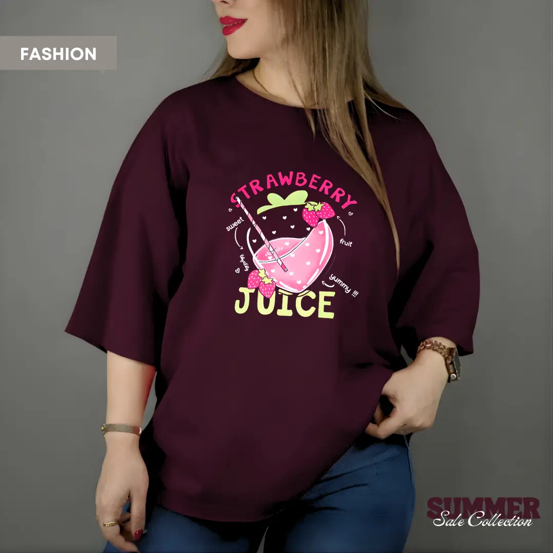 STRAWBERY JUSI Oversized Unique & Chic T-Shirt
