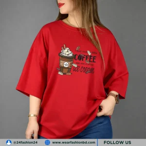 Women’s Oversized COFFEE RED Unique & Tree