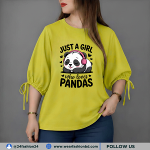 Women’s Oversized JUST A GIRL PANDAS Unique & Tree