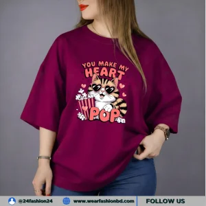 Women’s Oversized POP MAROON Unique & Tree