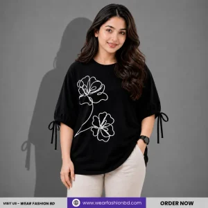 Women’s Oversized Two Flower Unique & Black - Tree