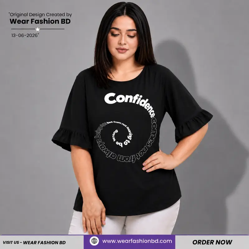 Women’s Premium Confidence Oversized Ruffle Sleeve Black – TREE