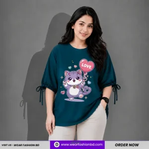 Women’s Oversized Two Flower Unique & Cat Love Patrol Tree