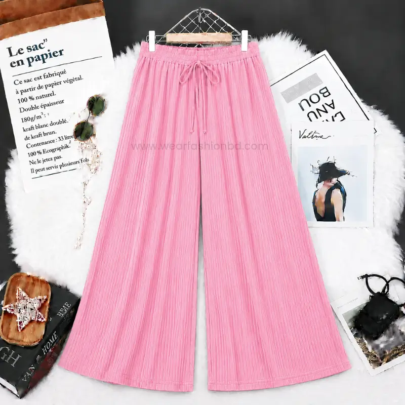 Women's Premium Ripped Palazzo - Baby Pink