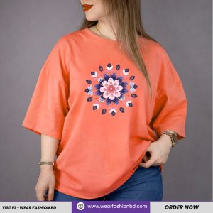 Women’s Oversized MANDALA ORANGE Unique & Tree