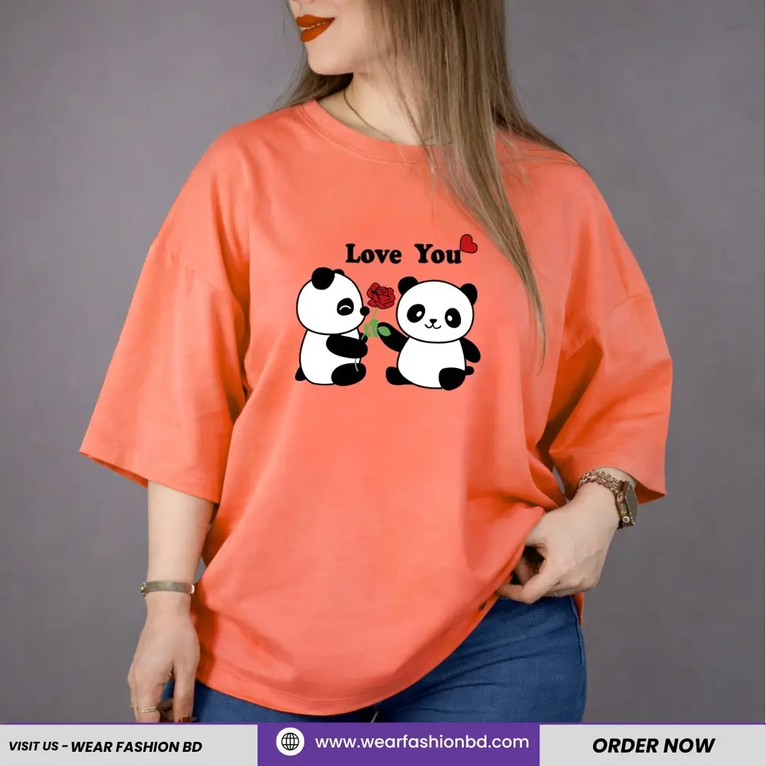 Women’s Oversized LOVE YOU PANDA Unique & Tree