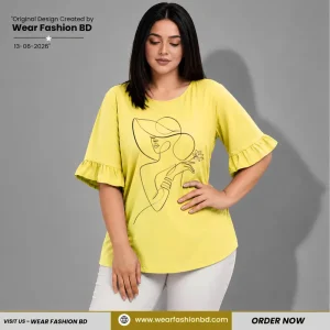 Women’s Premium A Girl Oversized Ruffle Sleeve  Yellow – TREE
