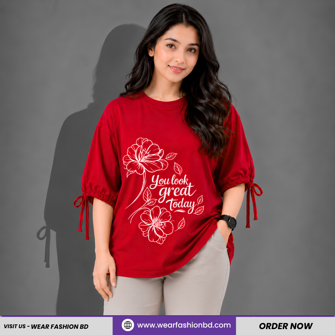 Women’s Oversized You Look Great Today Red Unique & Tree